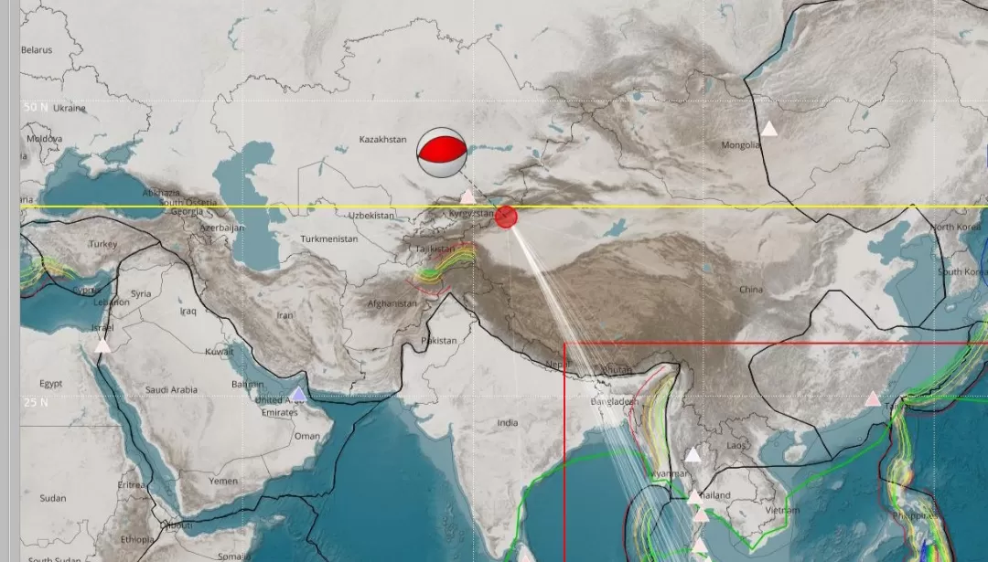 Gempa dangkal kekuatan Magnitudo 7,1 Guncang Perbatasan China Kyrgyzstan  (TatarMedia.ID - BMKG)