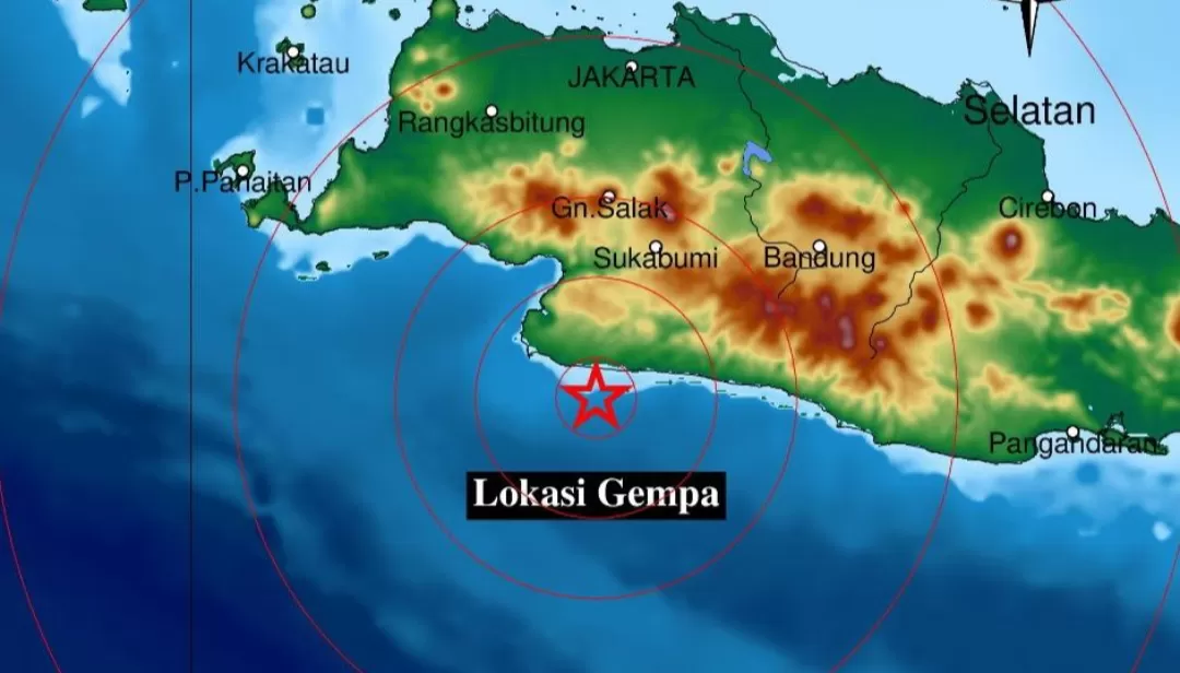Gempa terkini episenter Sukabumi  (Sumber : BMKG)