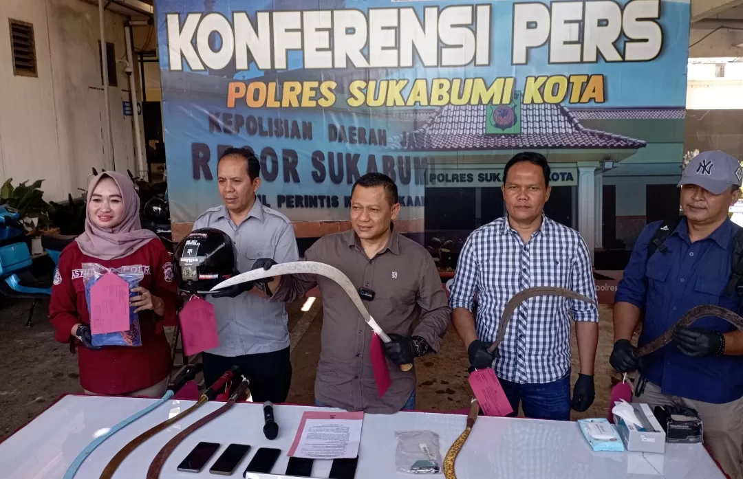 Ungkap kasus pembacokan dengan korban 2oranv di Jalan Jalur Lingkar Selatan Kota Sukabumi  (TatarMedia.ID - Rapik Utama)