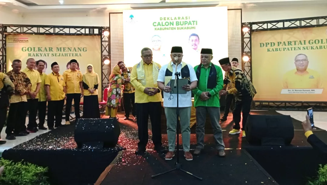 Golkar PPP Gerindra Deklarasikan Asep Japar Bakal Calon Bupati Sukabumi di Pilkada 2024 (TatarMedia.ID - Rapik Utama)
