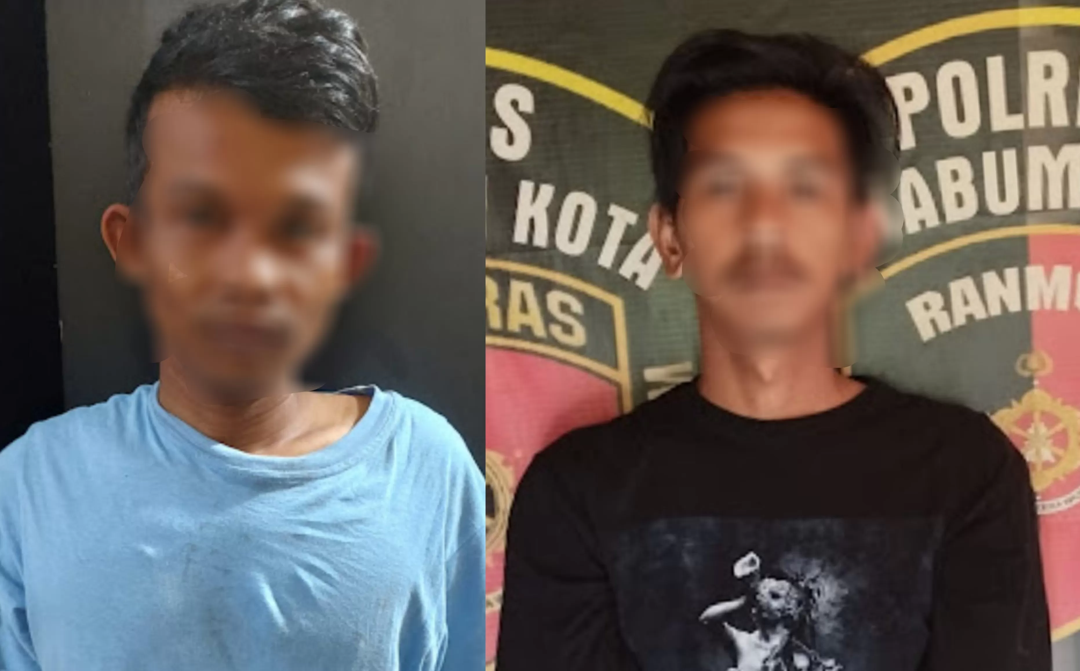 RFA kiri dan H kanan diamankan Satreskrim Polres Sukabumi Kota dalam kasus Curanmor  (TatarMedia.ID - Rapik Utama)