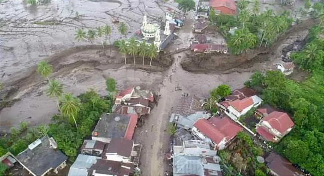 Lokasi terdampak banjir lahar dingin di Kabupaten Tanah Datar, laporan sementara 13 korban meninggal dunia (Dok : BNPB)