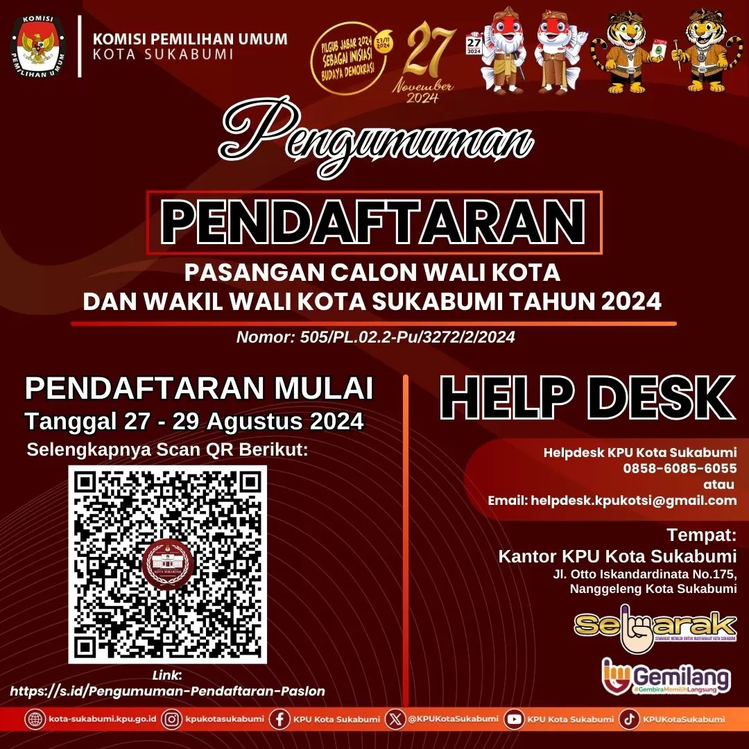 KPU Kota Sukabumi Tetapkan Syarat Bagi Bakal Calon Walikota dan Wakil Walikota di Pilkada 2024