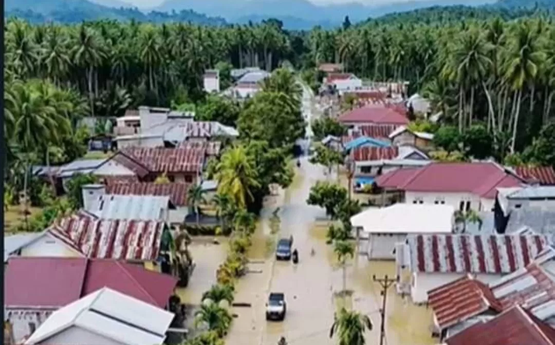 Banjir Rendam 154 Rumah Warga Parigi Moutong Sulawesi Tengah (Drone: BNPB)