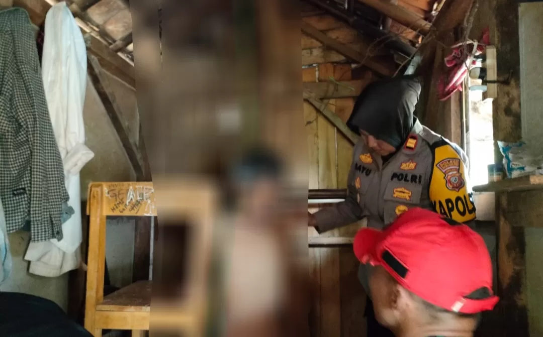 Kapolsek Lengkong evakuasi jenazah korban (Rudi Imelda )