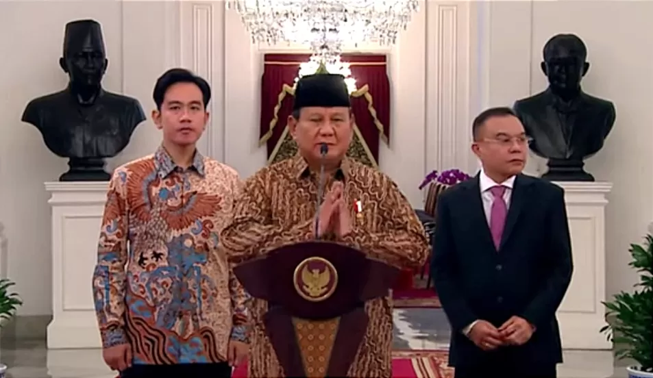 Presiden Prabowo Subianto umumkan susunan Kabinet Merah Putih di Istana Kepresidenan  (Sekretariat Kepresidenan )