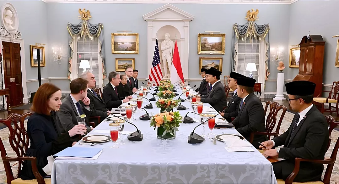 Prabowo Subianto Makan Malam dengan Menlu AS Antony Blinken Bahas 75 Tahun Kerjasama Hingga Solusi Konflik Palestina (Foto : Istimewa)