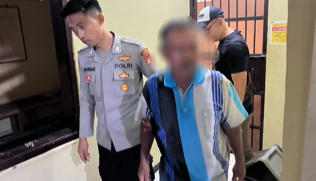 Pelaku penyiram air keras diamankan Polsek Nagrak Polres Sukabumi (Foto : Isep Panji)