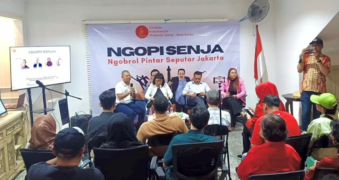 Ngopi Senja forum diskusi Gerakan Pemenangan Pramono Anung - Rano Karno (Gerak) Menakar Kontribusi APBD Jakarta dalam Penguatan Ekonomi Masyarakat (Promedia)