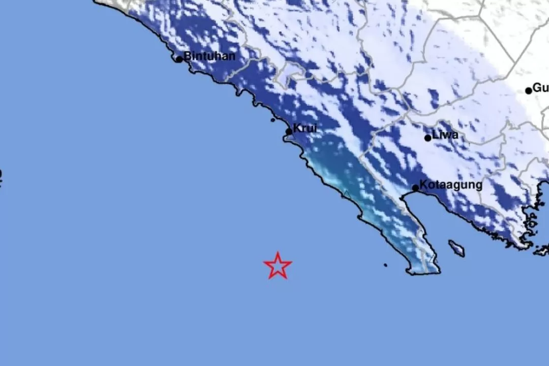 Gempa Terkini M4,3 Guncang Pesisir Barat Lampung (BMKG)