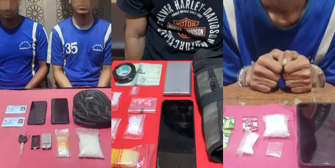 4 Terduga Pengedar Sabu dan Pil Ekstasi Diamankan Sar Narkoba Polres Sukabumi Kota (Dian)