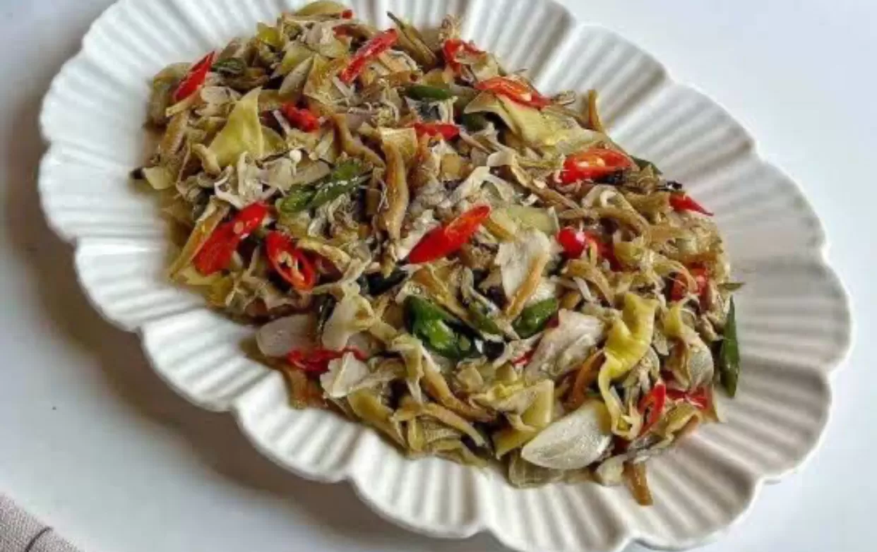 resep membuat tumis jantung pisang  (puspita)