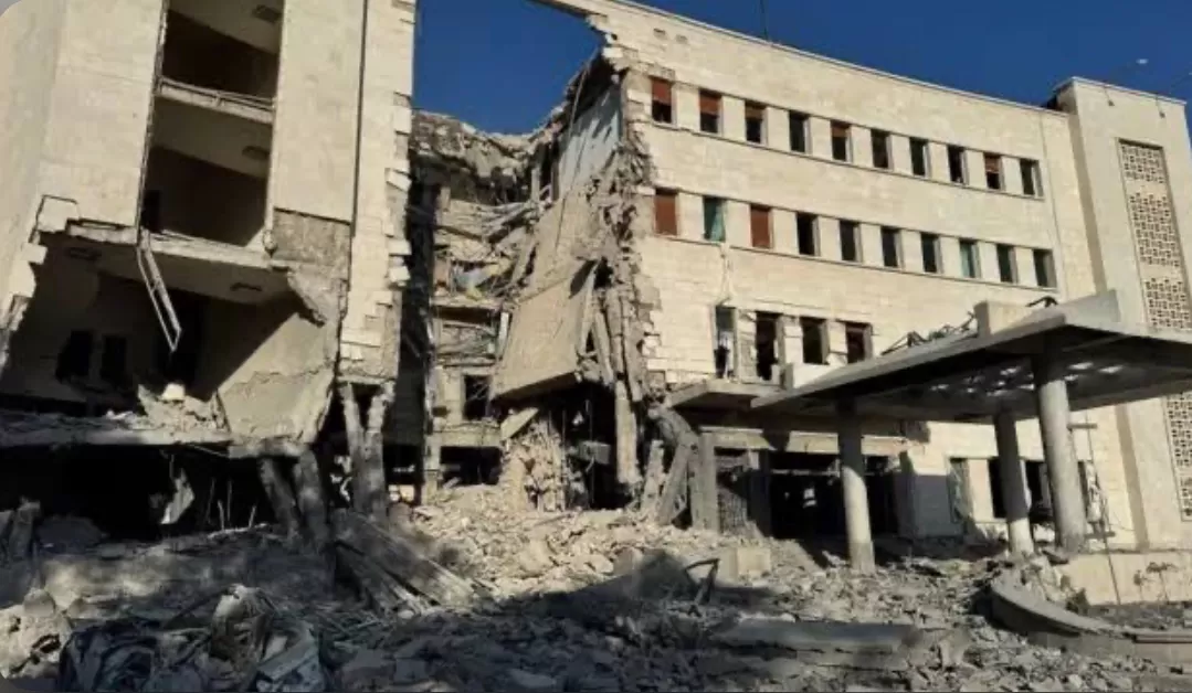 Viral Kementerian Pertahanan Suriah Hancur Dibombardir Israel (bbc) (puspita)