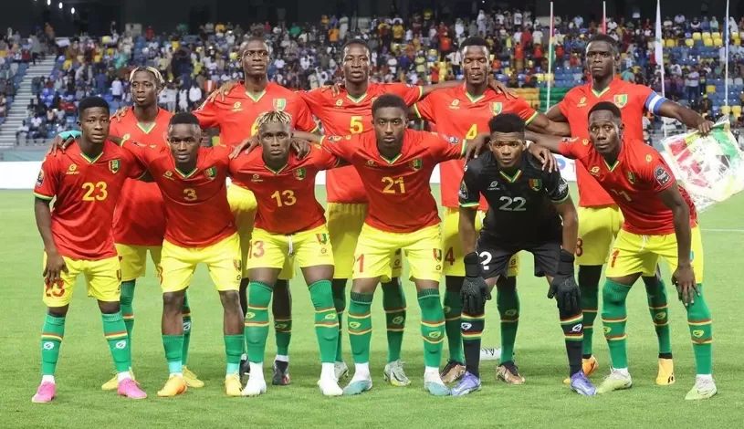 Skuad Timnas Guinea U-23 yang akan dihadapi Timnas Indonesia pada babak playoff memperebutkan satu tiket ke Olimpiade Paris. (Jawapos.com)