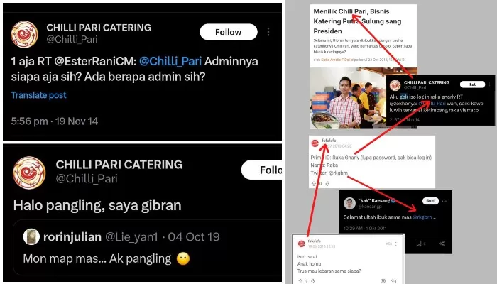 Sosok Gibran Diduga Admin Chilli Pari yang Ramai Dikaitkan dengan Fufufafa. (X /@Chilli_Pari/ @GiferyArdy)