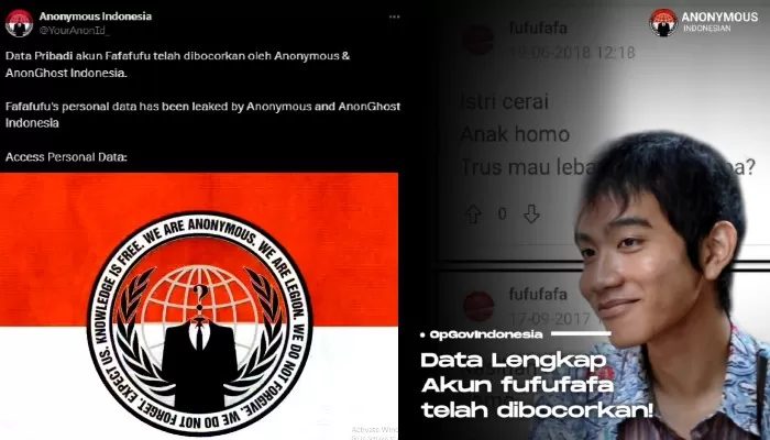 Cuitan viral milik Hacker ungkap telah meretas akun KasKus Fufufafa.  (Twitter/ @yourAnonId_)