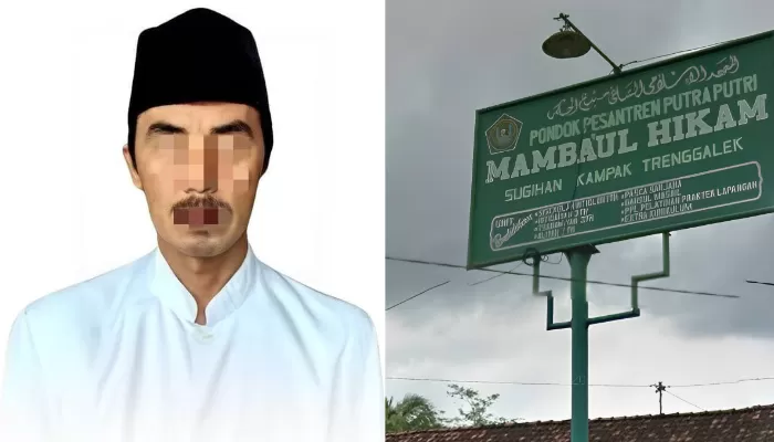 Diduga pelaku pimpinan Pondok Pesantren di Trenggalek ini lakukan rudapaksa hingga korban hamil dan melahirkan. (ISTIMEWA X)