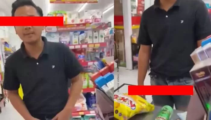 Video viral seorang mahasiswa Lampung tunjukkan alat vital ke kasir minimarket. (X/ kegblgnunfaedh)