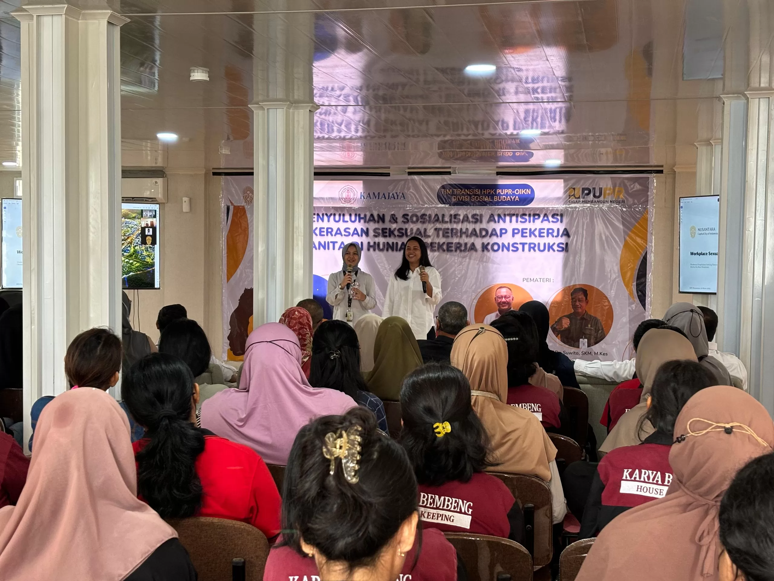 Otorita Ibu Kota Nusantara (IKN) mengadakan penyuluhan dan sosialisasi di Hunian Pekerja Konstruksi (HPK)