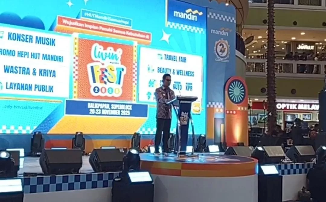 Wali Kota Balikpapan Rahmad Mas'ud saat menghadiri pembukaan Livin&rsquo; Fest 2025 yang digelar Bank Mandiri di Balikpapan, Kamis (20/11/2025).