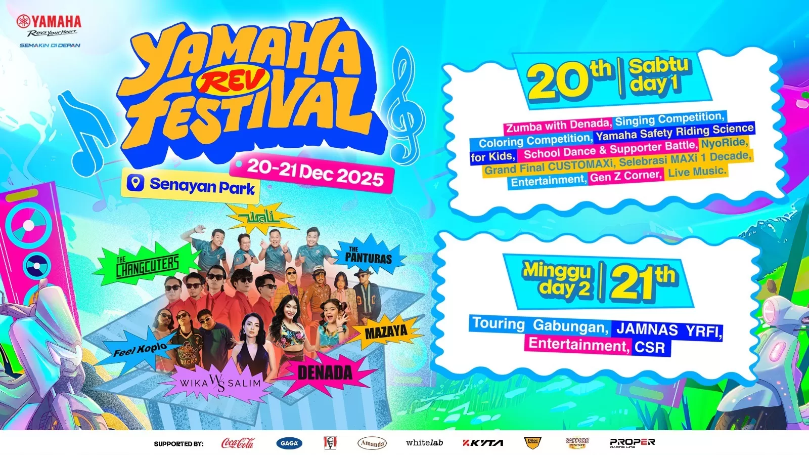  Yamaha Rev Festival yang akan digelar pada tanggal 20-21 Desember 2025 di Senayan Park (SPARK) Jakarta.