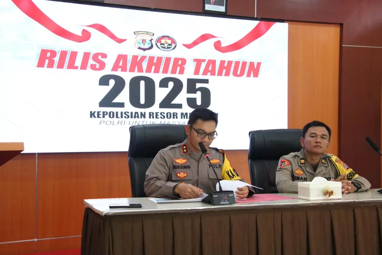 RILIS: Polres Malinau merilis data kinerja sepanjang tahun 2025 mulai dari kriminal hingga lalin. (DIPA/RADAR TARAKAN)