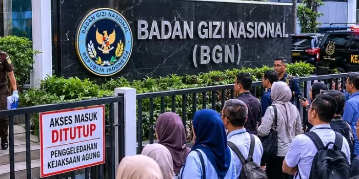 Kantor BGN di demo oleh Investor dan Mtra yang sudah bangun dapur (Harry Purwanto/JawaHeadline.com)