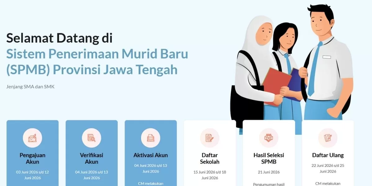 Perkuat Pengamanan Server Sistem SPMB Jawa Tengah 2026, Pemprov Pastikan Jaringan Tak Lemot (SS spmb.jatengprov.go.id)
