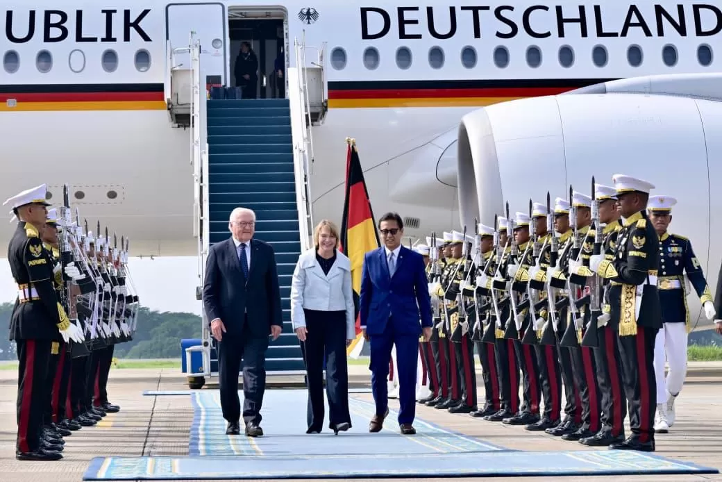 Presiden Jerman Frank-Walter Steinmeier tiba di Jakarta untuk kunjungan kenegaraan dan dijadwalkan bertemu Presiden Prabowo untuk bicara kerjasama (Setneg RI for Jawa Headline)