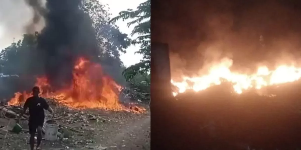 Viral video pembakaran sampah diduga dari salah satu SPPG di Kudus, Jawa Tengah.  (Threads/puth.pukyee)