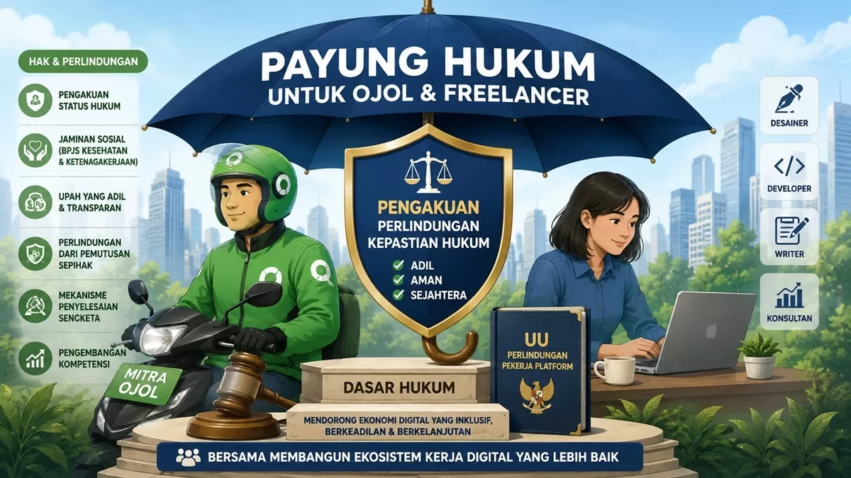 Kabar Baik untuk Ojol dan Freelancer! Jateng Segera Punya Payung Hukum Pekerja Informal. (kliksolonews/dok AI)