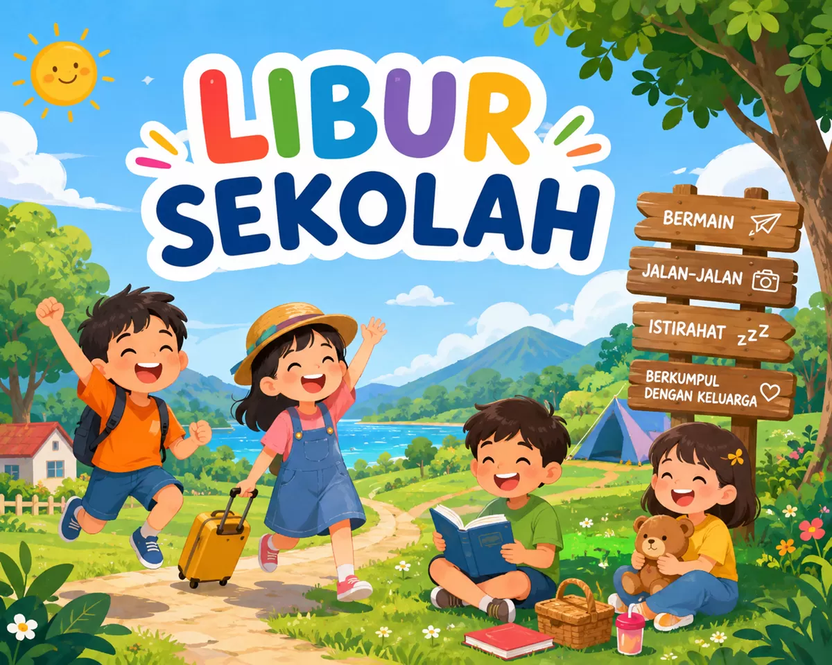 Horeee...Libur Telah Tiba! Catat Tanggalnya, Jadwal Libur Sekolah dan Masuk Tahun Ajaran Baru 2026/2027 . (kliksolonews/dok AI)