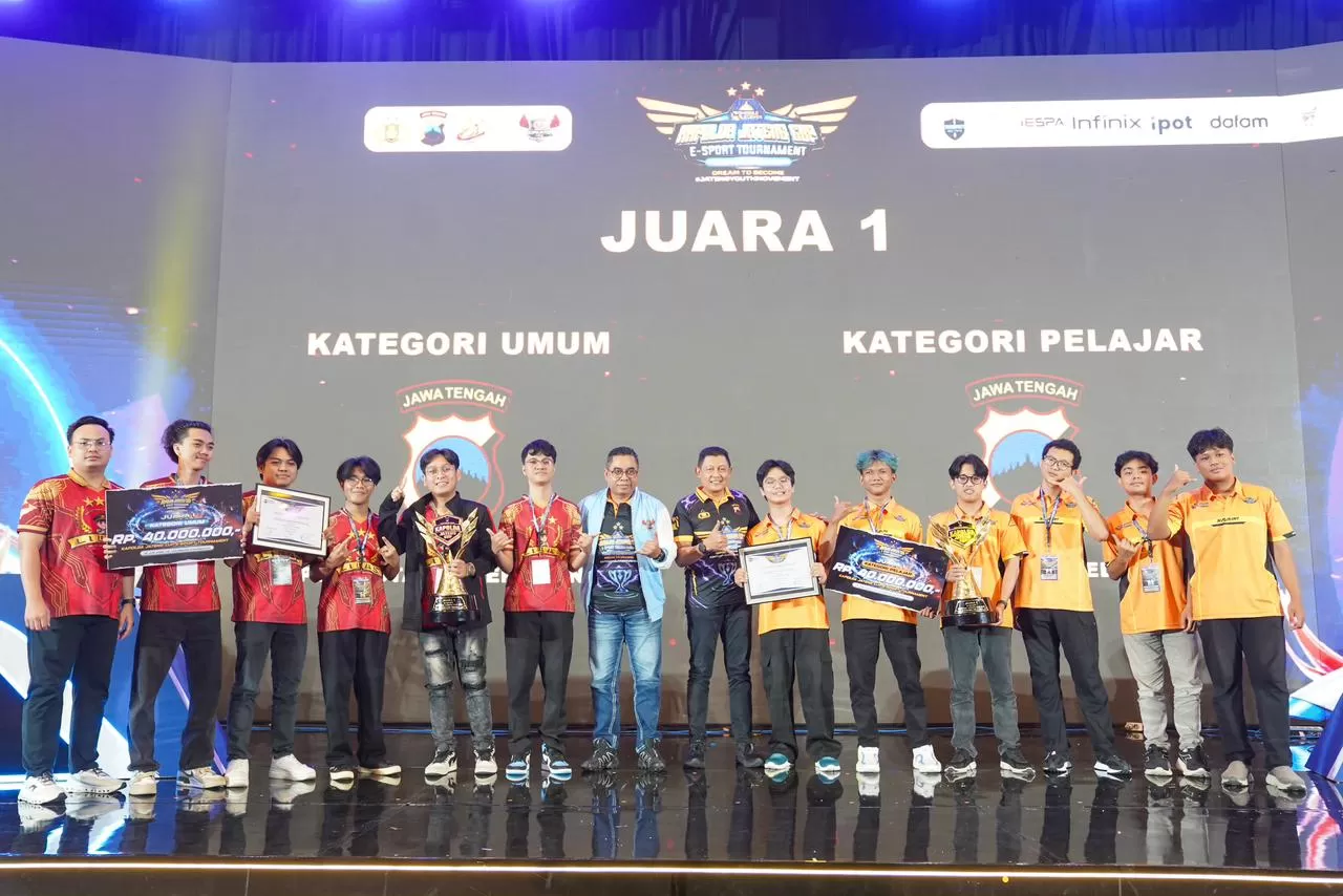 Polrestabes Semarang dan Polresta Magelang Raih Gelar Juara Turnamen E Sport Kapolda Jateng Cup 2026, Siap Wakili Jawa Tengah di Kapolri Cup. (kliksolonews/dok Polda Jateng)