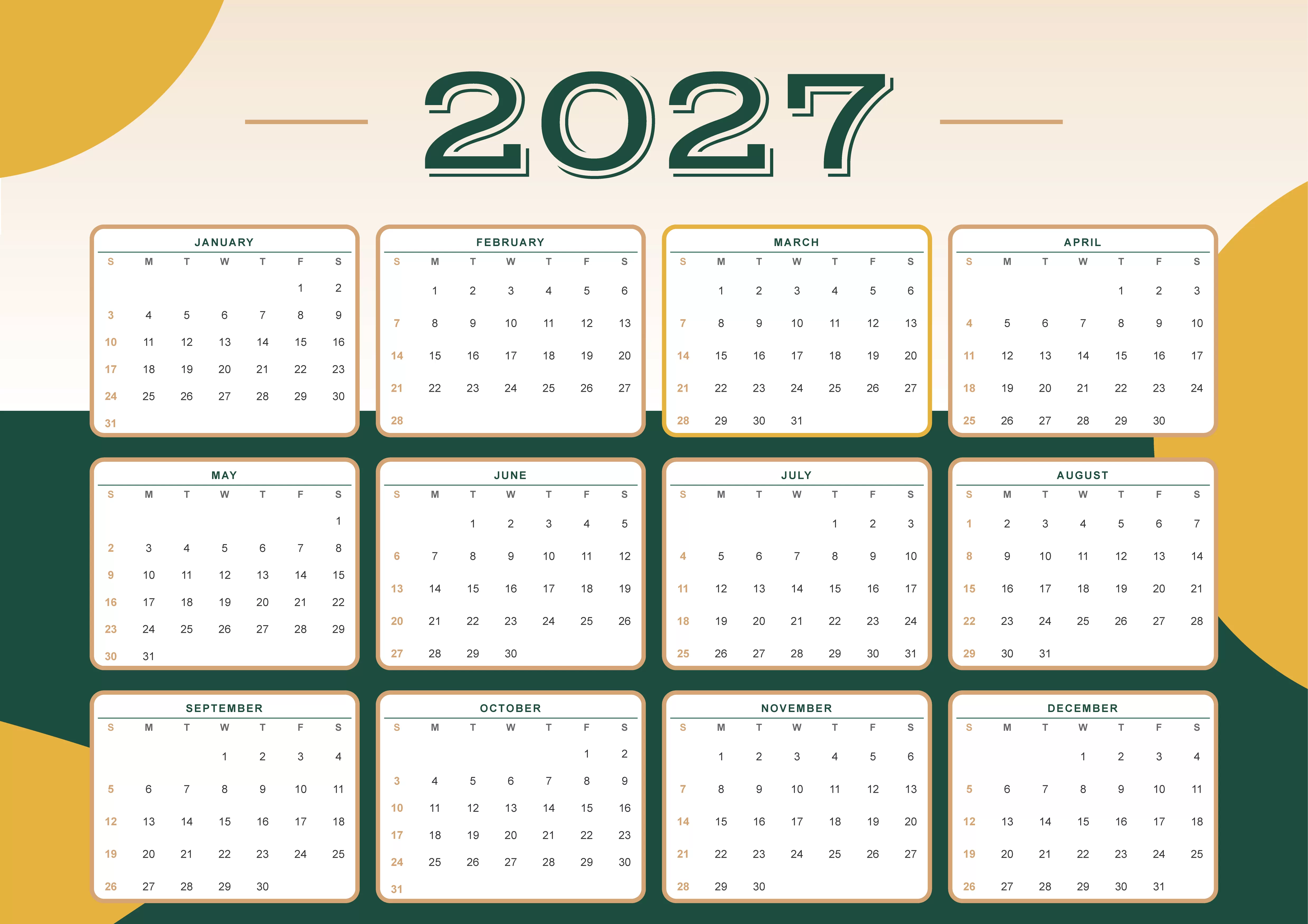 Kalender 2027 (Magnific/alicia_mb)