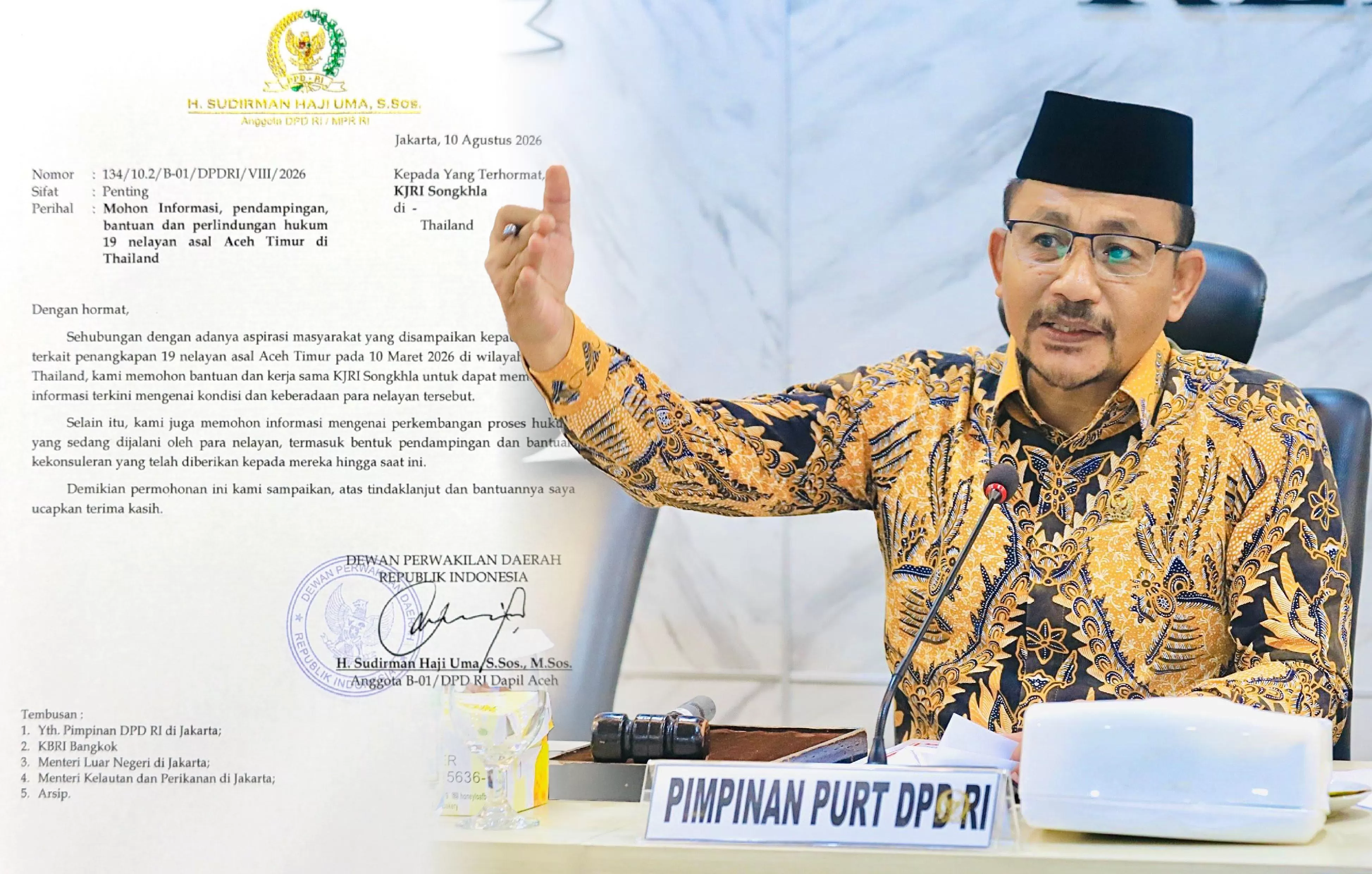13 Nelayan Aceh Timur Segera Pulang, Haji Uma Terus Koordinasi dengan KJRI Singapura.