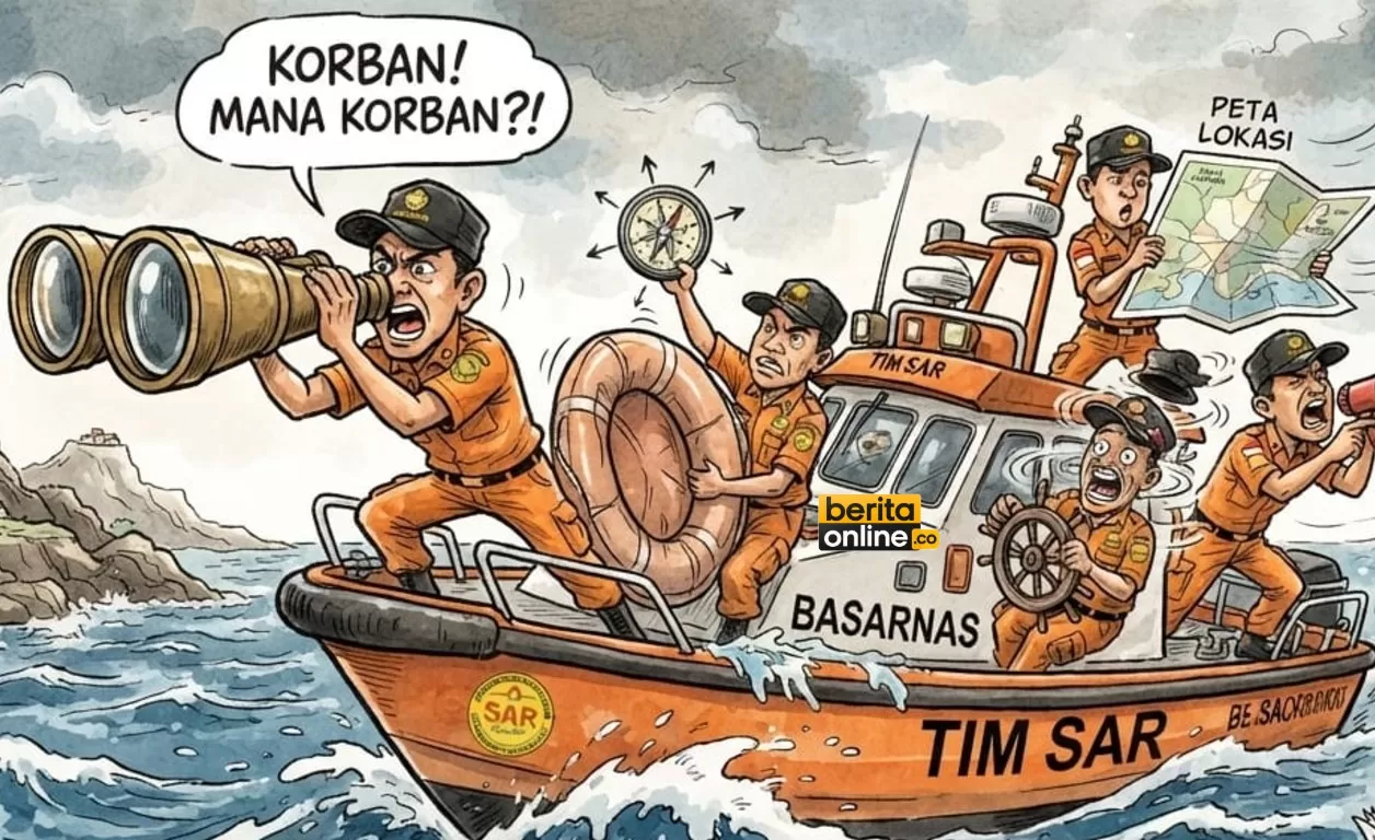 Lima Jurnalis Belum Ditemukan, Basarnas Tegaskan Pencarian Bukan Berarti Berhenti (Beritaonline.co - ilustrasi)