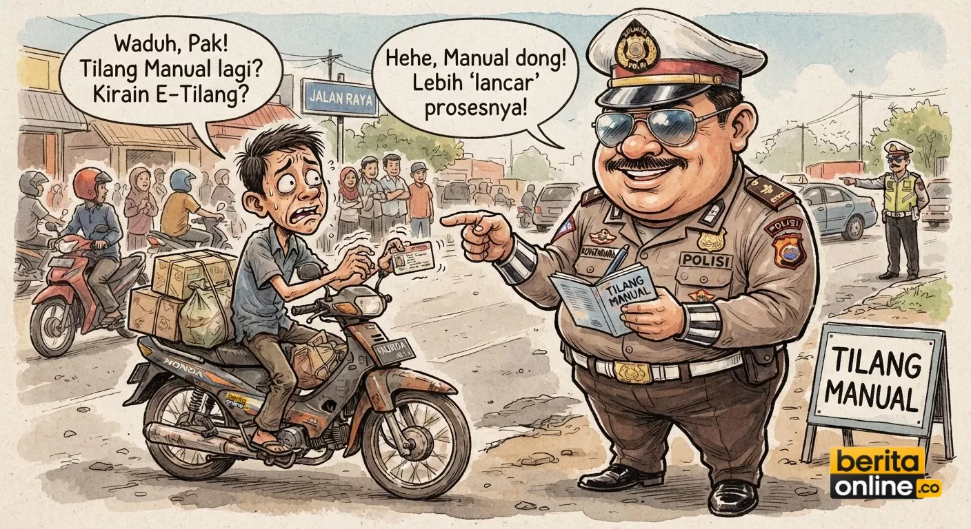 Awas Jangan Berlente-Lente di Jalan Surabaya, Tilang Manual Balik Lagi! (Beritaonline.co - ilustrasi)