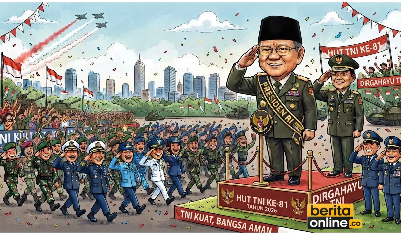 HUT ke-81 TNI Digelar Hari Ini, Prabowo Jadi Inspektur Upacara di Cilangkap (Beritaonline.co - ilustrasi)