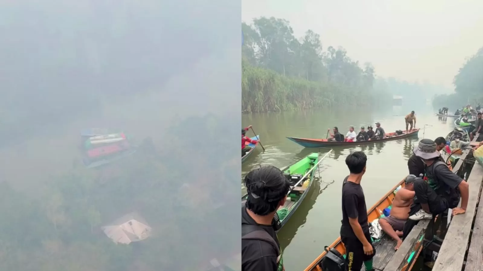 Relawan meminta bantuan water bombing untuk penanganan karhutla di Taman Nasional Tanjung Puting, Kalimantan Tengah. (Instagram/moncos_thepuntal_puntal)