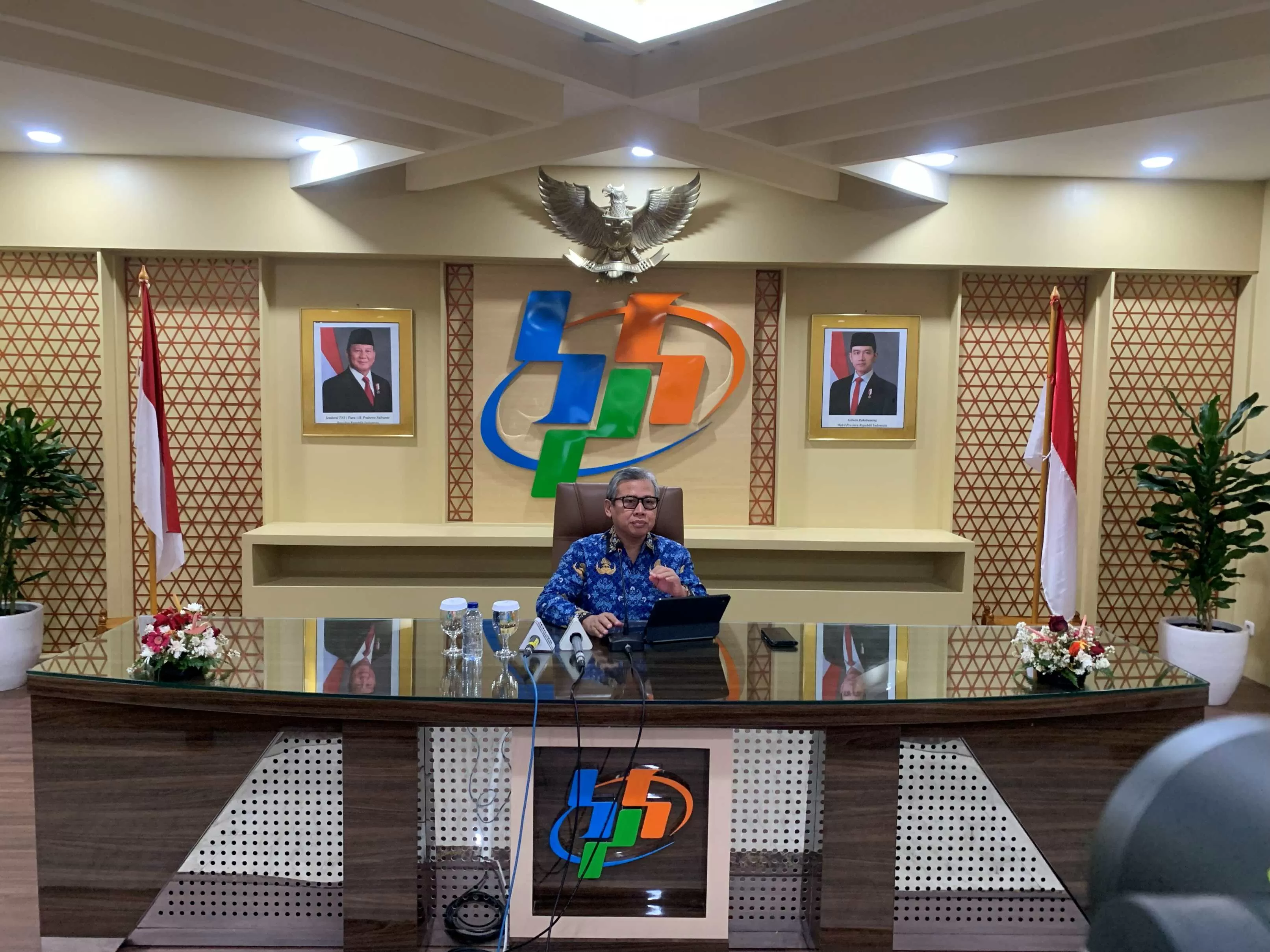 Deputi Bidang Statistik Distribusi dan Jasa Badan Pusat Statistik (BPS) Ateng Hartono menyampaikan paparan saat ) di Kantor BPS Pusat, Pasar Baru,Jakarta Pusat  (Foto: Irsyad F Gani/Infopublik.