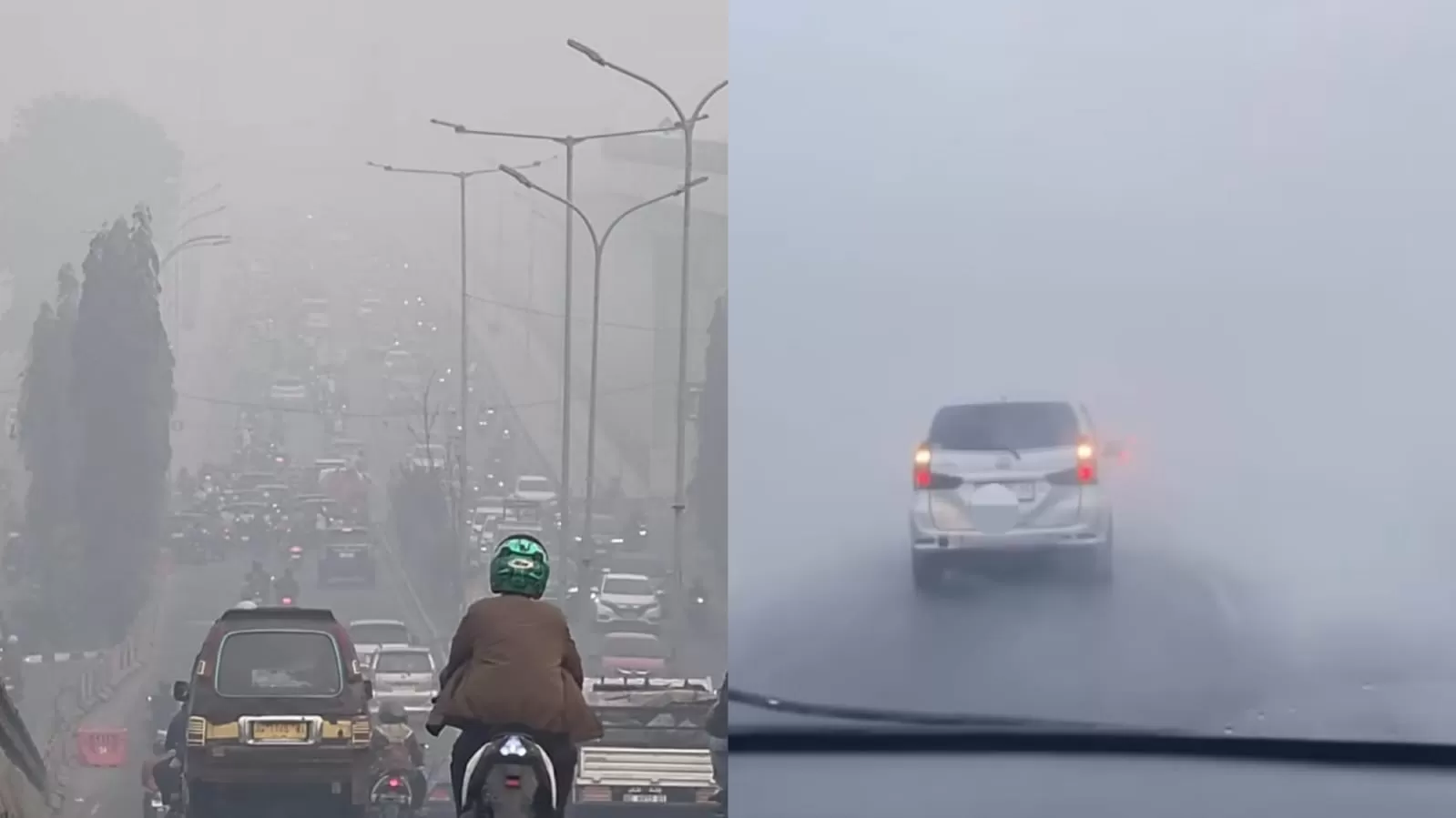 Warga Palembang, Sumsel keluhkan kabut asap imbas karhutla yang makin menebal. (Threads/wisnu.ks - jerrydoanx)