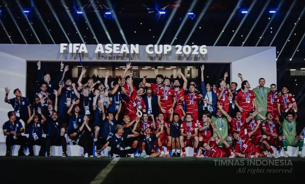Timnas Indonesia merayakan kemenangan setelah menjuarai FIFA ASEAN Cup 2026. (IG/@timnasindonesia) ((IG/@timnasindonesia))