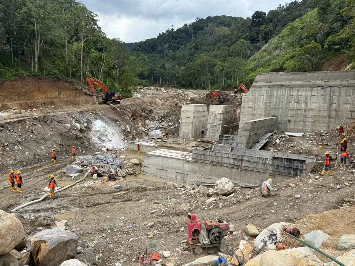 Progres  pembangunan Sabo Dam Pepelah yang kini telah mencapai progres fisik 50 persen untuk mengurangi risiko bencana di sepanjang Daerah Aliran Sungai (DAS) dii Kecamatan Pining , Kab Gayo Lues. Foto dok Satgas PRR