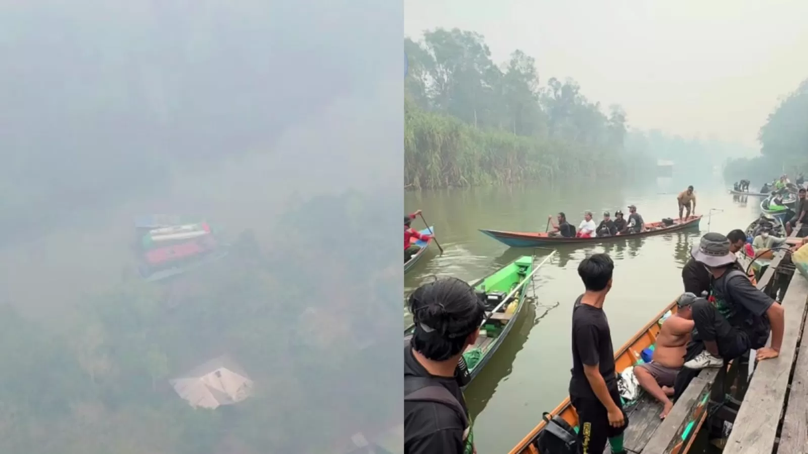Relawan meminta bantuan water bombing untuk penanganan karhutla di Taman Nasional Tanjung Puting, Kalimantan Tengah.  ((Instagram/moncos_thepuntal_puntal)