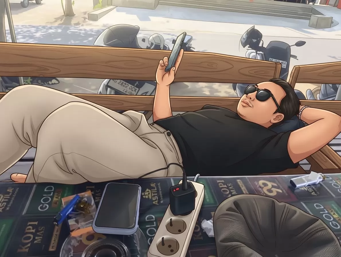 Ilustrasi kaum rebahan