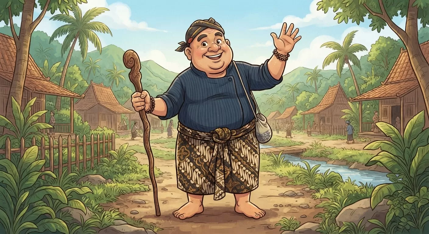 Ilustrasi tokoh bagong dalam wujud manusia