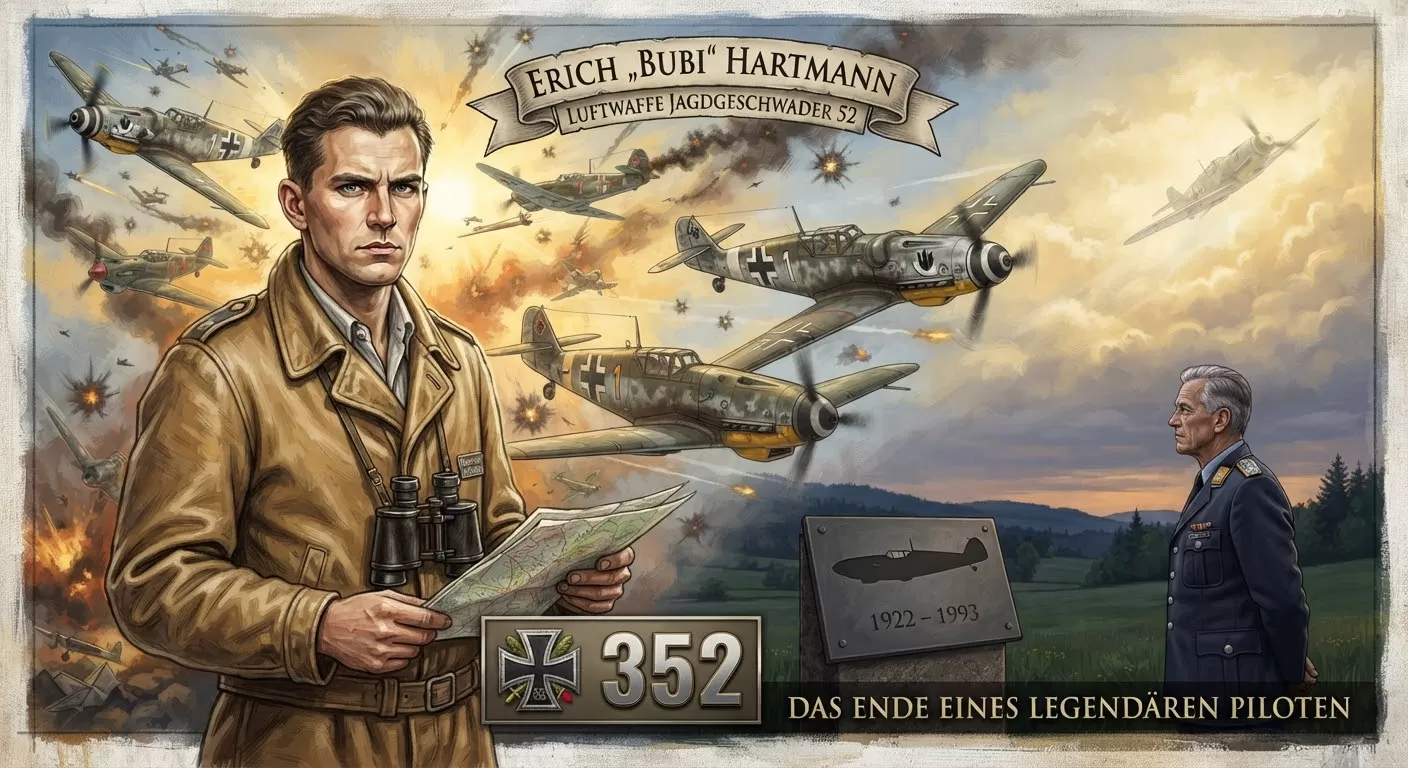 Ilustrasi Erich &ldquo;Bubi&rdquo; Hartmann, Jagoan Luftwaffe dengan 352