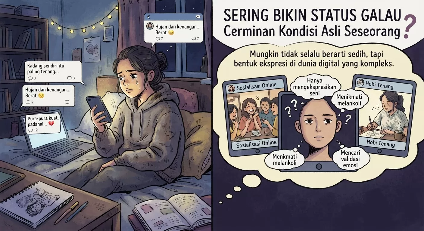 Ilustrasi seseorang yang sedang galau