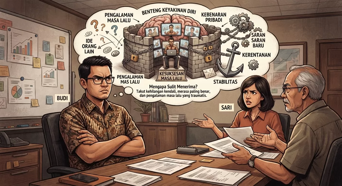 Ilustrasi orang keras kepala