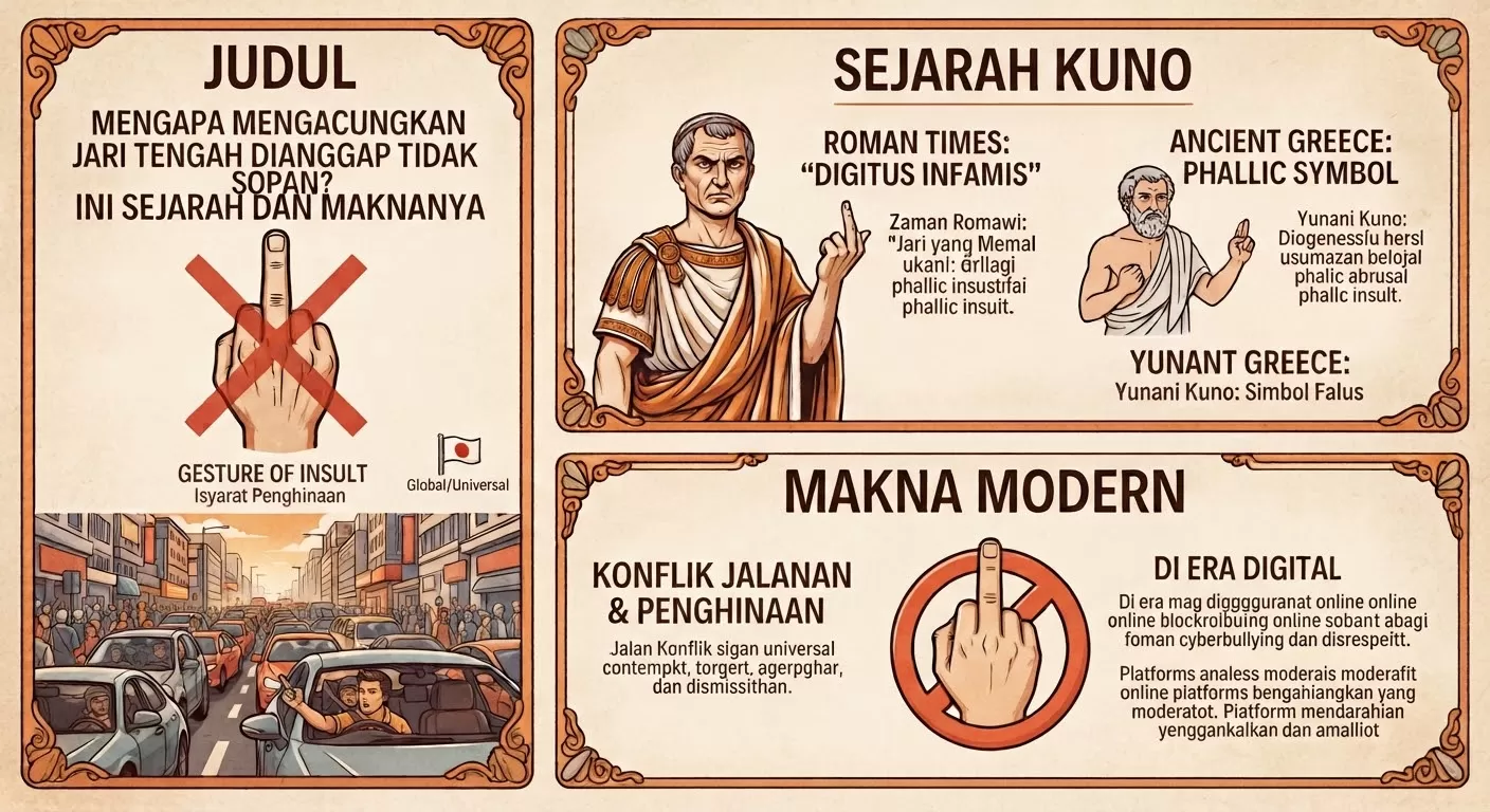 Ilustrasi jari tengah yang dianggap tidak sopan